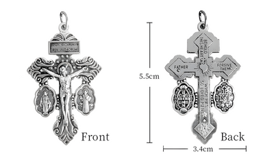 BlessingTree Wooden Catholic Rosary Necklace with Absolution Crucifix Pendant