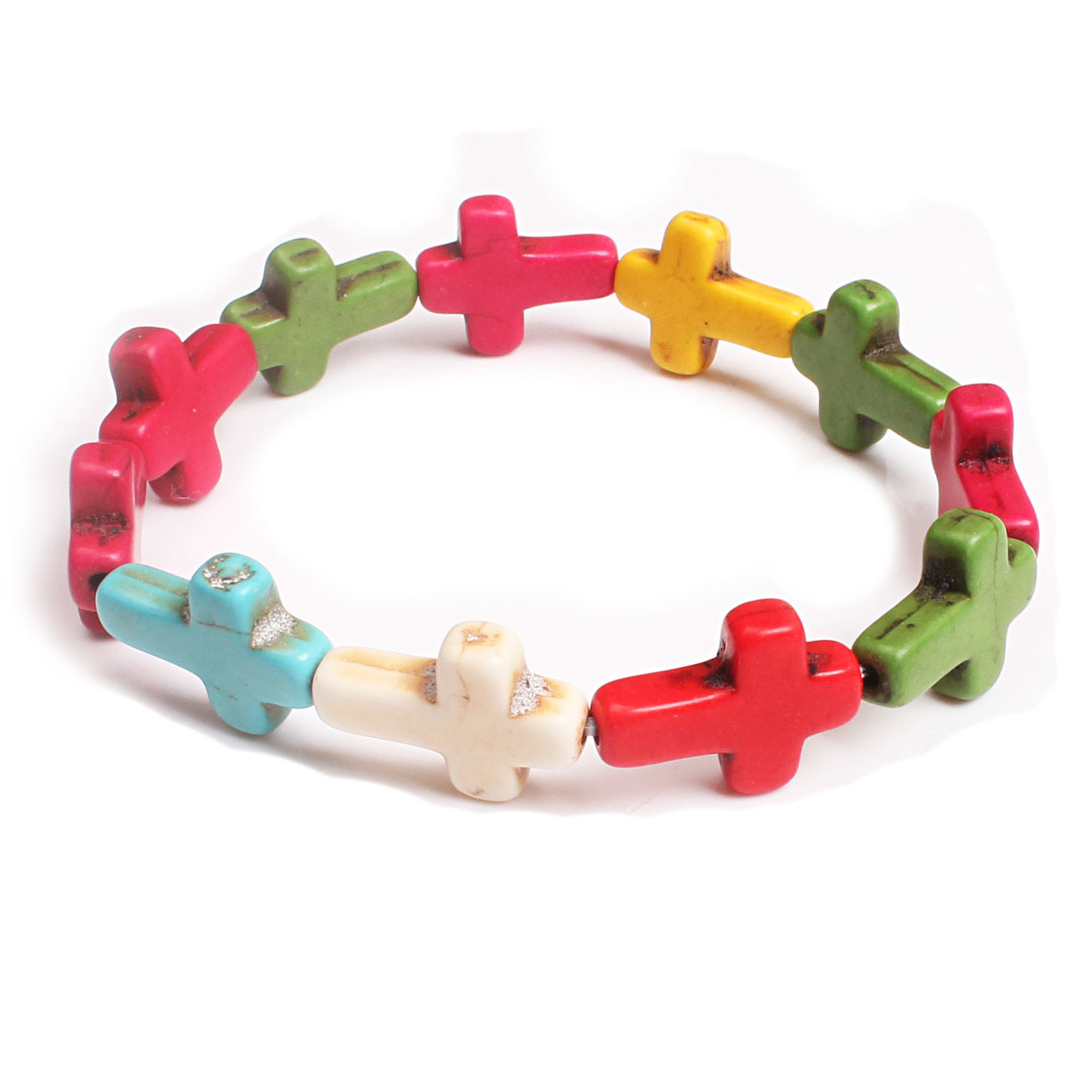 BlessingTree Bohemian Cross Turquoise Stone Bracelet