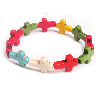 BlessingTree Bohemian Cross Turquoise Stone Bracelet