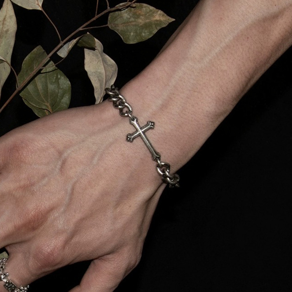 BlessingTree Vintage Cross Cuban Chain Bracelet