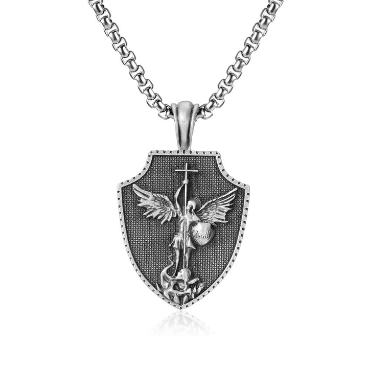 BlessingTree Archangel Shield Cross Pendant Necklace