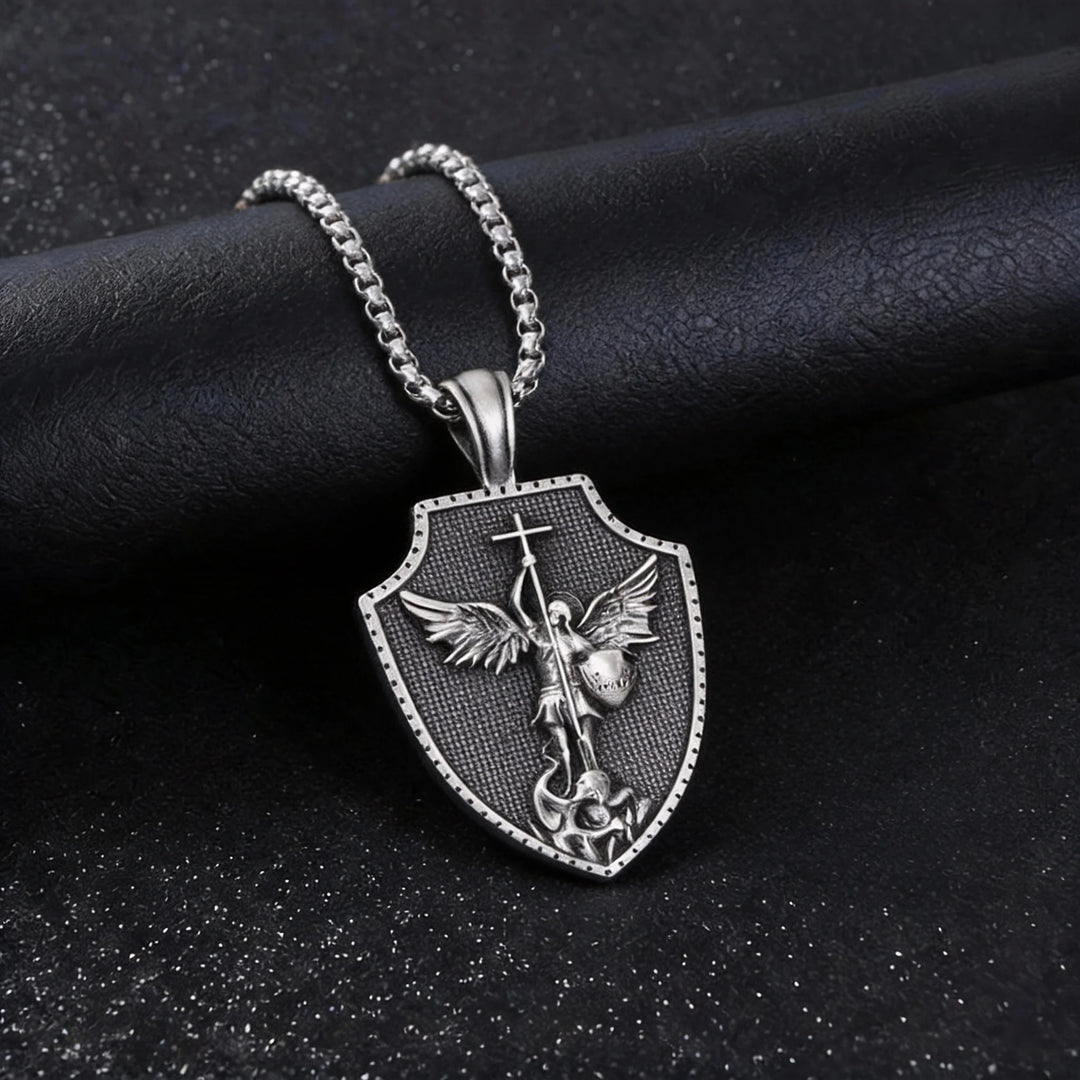 BlessingTree Archangel Shield Cross Pendant Necklace