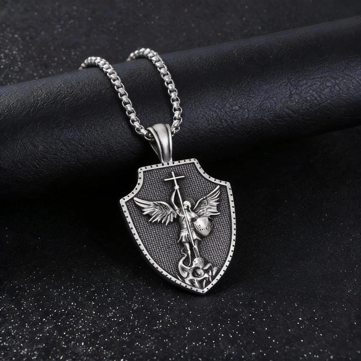 BlessingTree Archangel Shield Cross Pendant Necklace