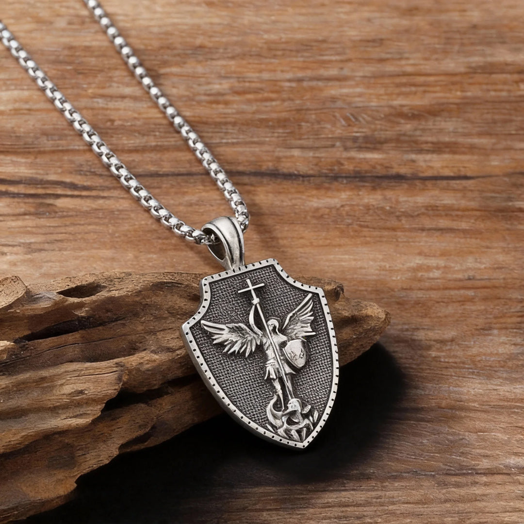 BlessingTree Archangel Shield Cross Pendant Necklace