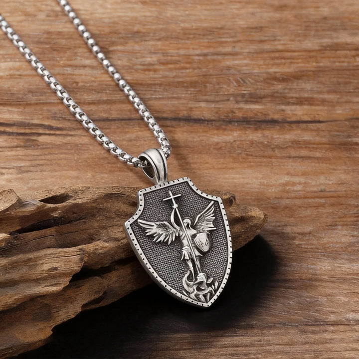 BlessingTree Archangel Shield Cross Pendant Necklace