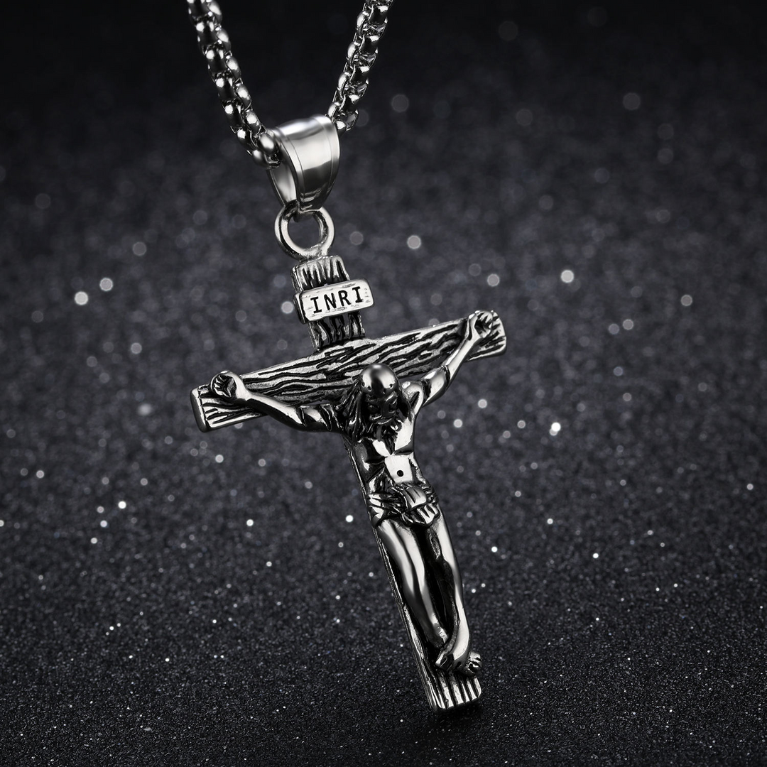 BlessingTree Stainless Steel Crucifix Necklace for Men and Women, Elegant Cross Pendant Jewelry