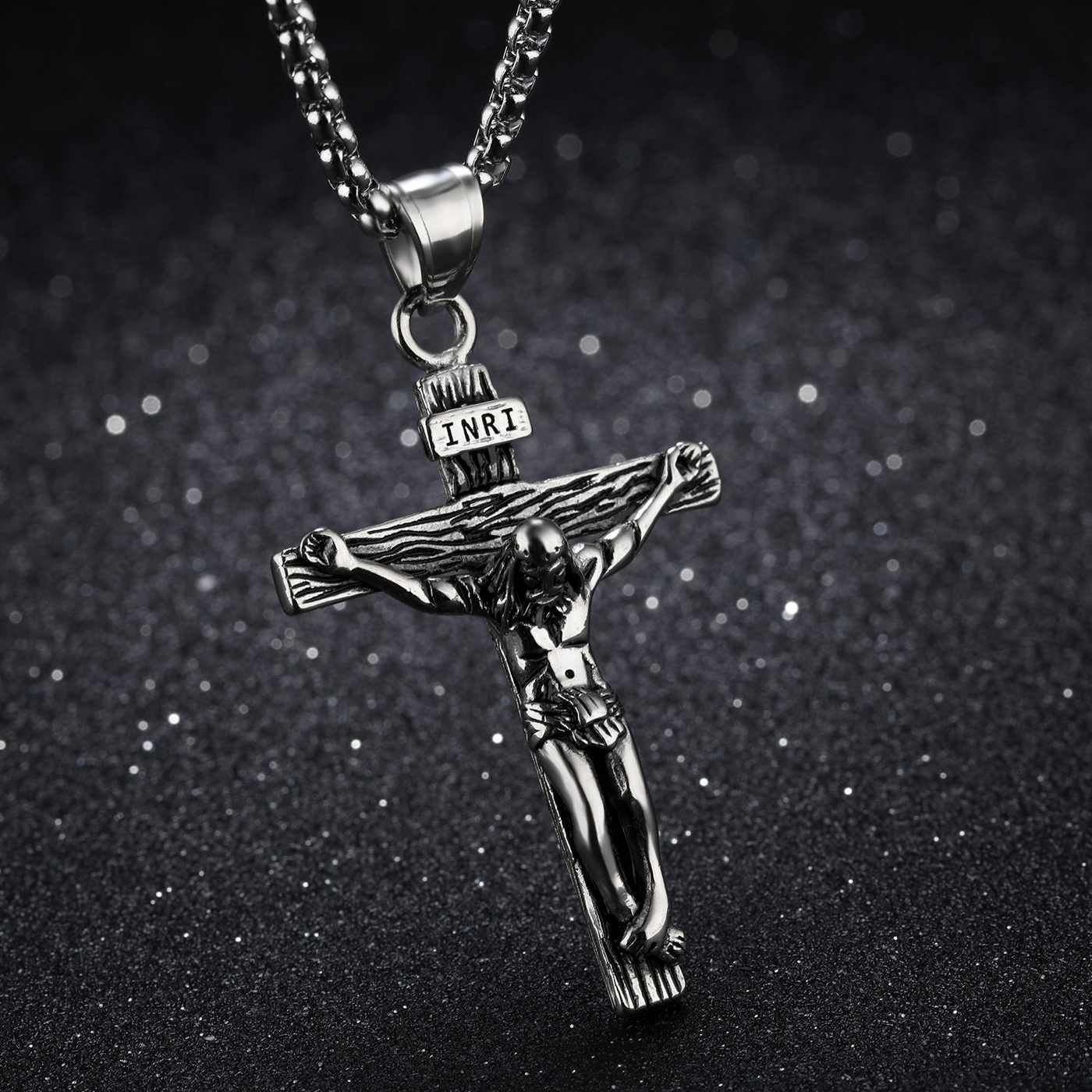 BlessingTree Stainless Steel Crucifix Necklace for Men and Women, Elegant Cross Pendant Jewelry