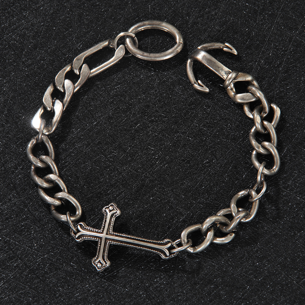 BlessingTree Vintage Cross Cuban Chain Bracelet