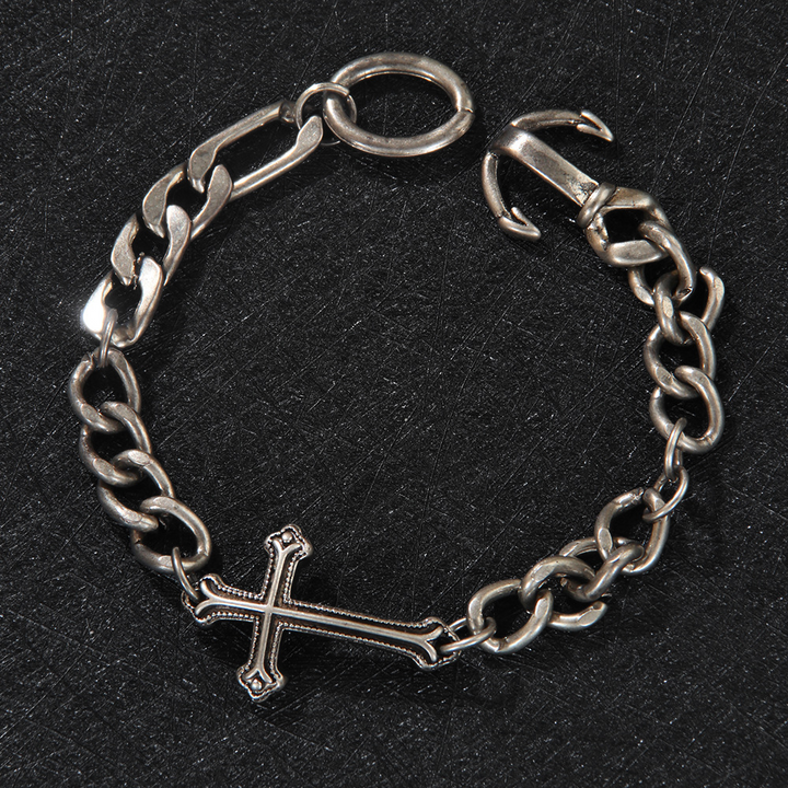 BlessingTree Vintage Cross Cuban Chain Bracelet