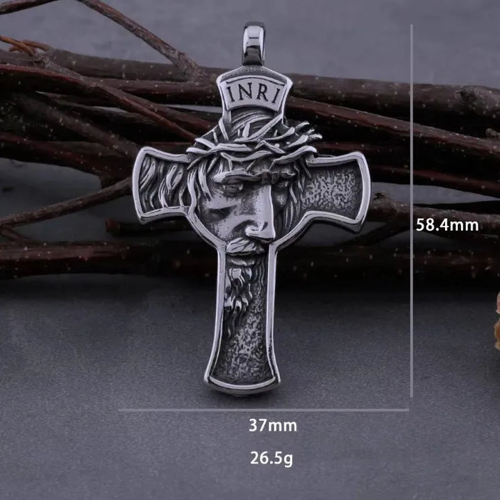 BlessingTree INRI Jesus Cross Stainless Steel Necklace