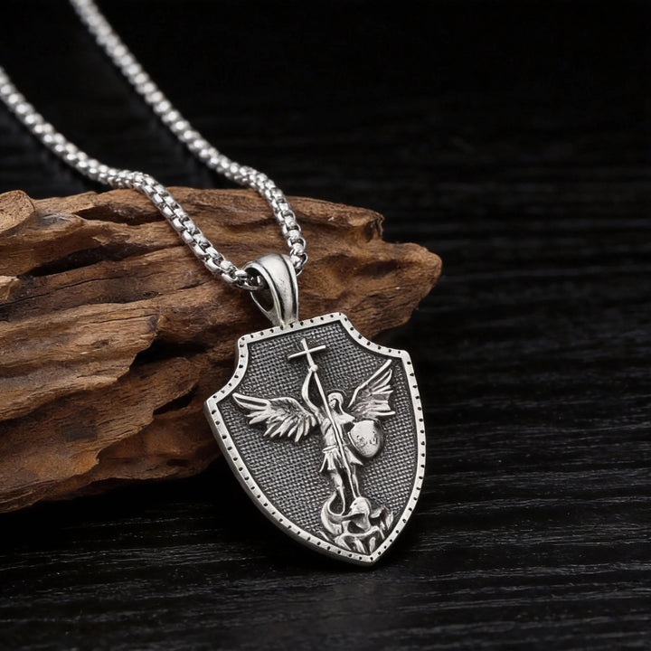 BlessingTree Archangel Shield Cross Pendant Necklace