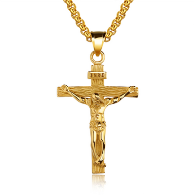 BlessingTree Stainless Steel Crucifix Necklace for Men and Women, Elegant Cross Pendant Jewelry