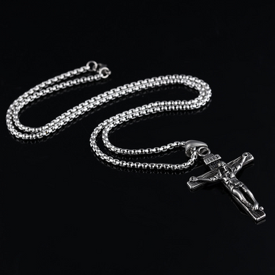 BlessingTree Stainless Steel Crucifix Necklace for Men and Women, Elegant Cross Pendant Jewelry