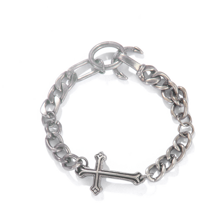 BlessingTree Vintage Cross Cuban Chain Bracelet