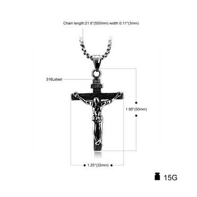 BlessingTree Stainless Steel Crucifix Necklace for Men and Women, Elegant Cross Pendant Jewelry