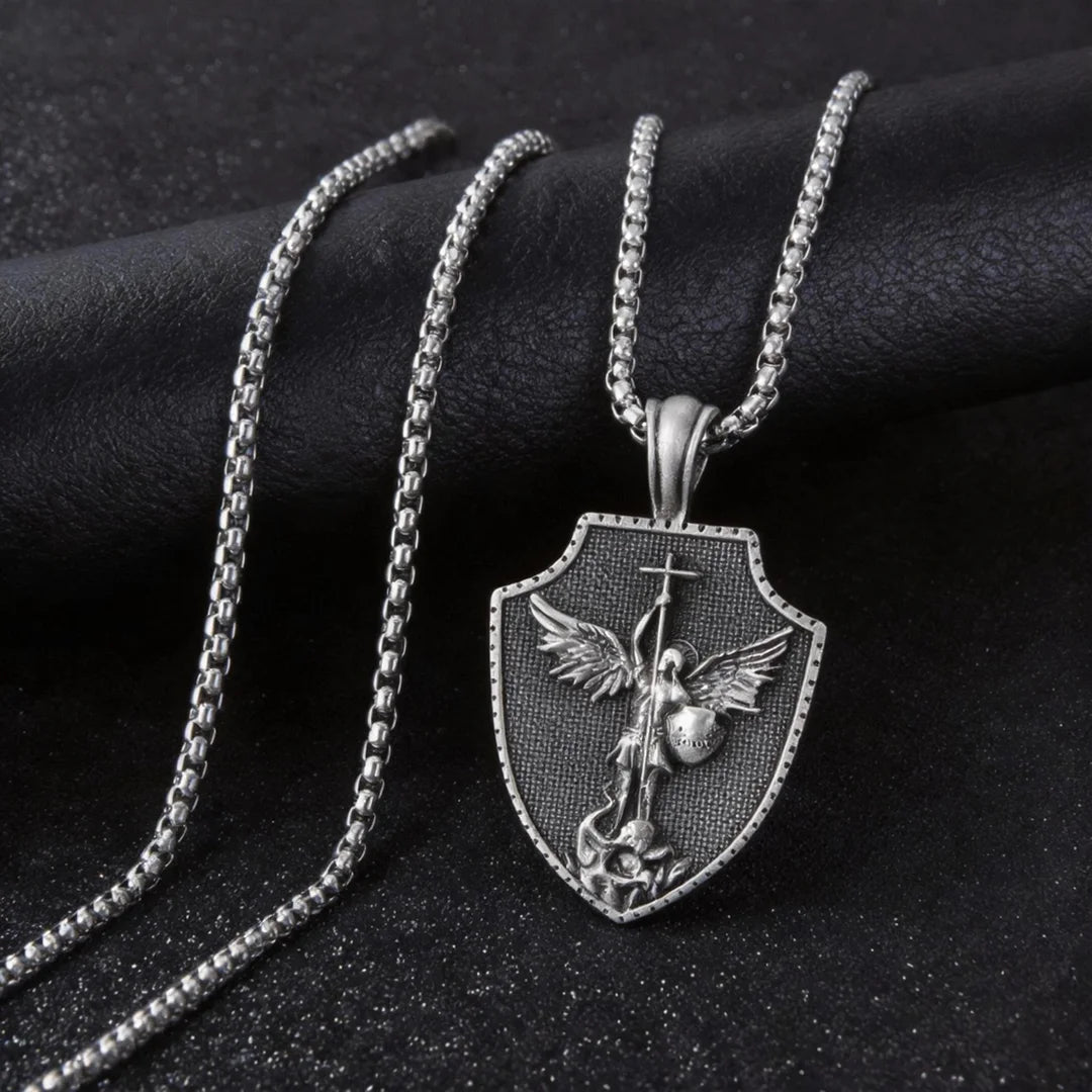 BlessingTree Archangel Shield Cross Pendant Necklace