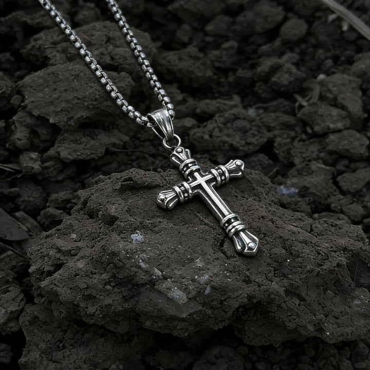 BlessingTree Stainless Steel Cross Pendant Necklace Gold Silver Black