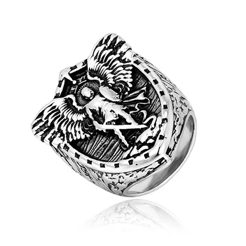 BlessingTree St. Michael Titanium Steel Ring