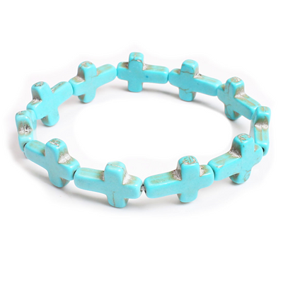 BlessingTree Bohemian Cross Turquoise Stone Bracelet