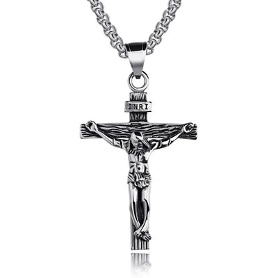 BlessingTree Stainless Steel Crucifix Necklace for Men and Women, Elegant Cross Pendant Jewelry