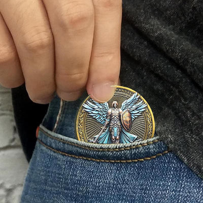 BlessingTree Archangel Michael Protection Coin – Classic Guardian Token of Strength and Faith