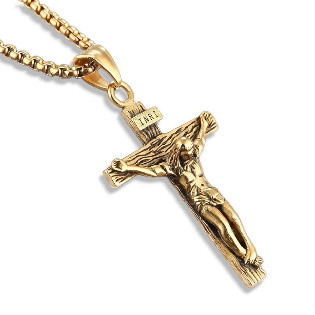 BlessingTree Stainless Steel Crucifix Necklace for Men and Women, Elegant Cross Pendant Jewelry