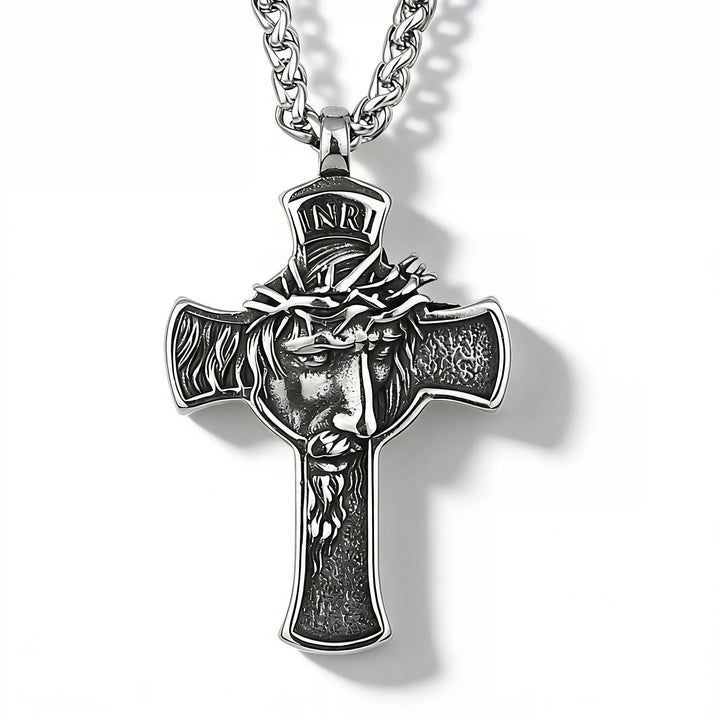 BlessingTree INRI Jesus Cross Stainless Steel Necklace