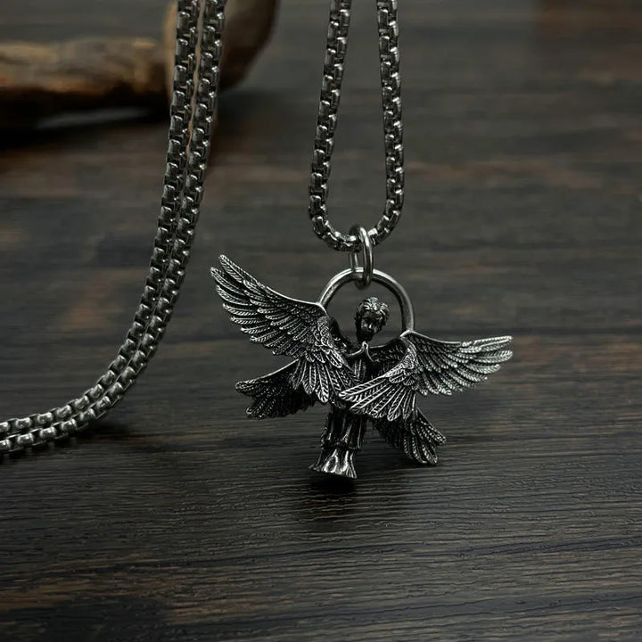 BlessingTree Guardian Angel Wing Pendant Necklace Religious Angel Necklace for Catholic & Christian Faith