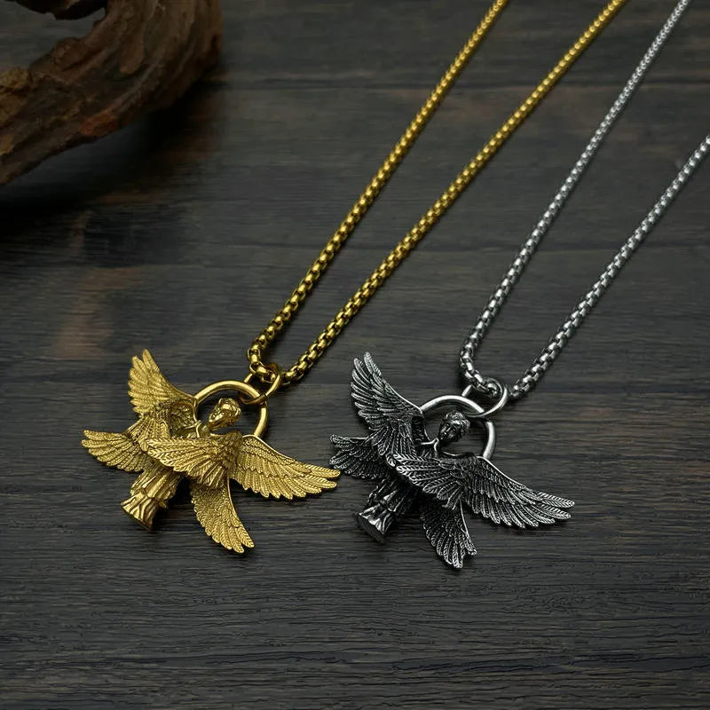BlessingTree Guardian Angel Wing Pendant Necklace Religious Angel Necklace for Catholic & Christian Faith