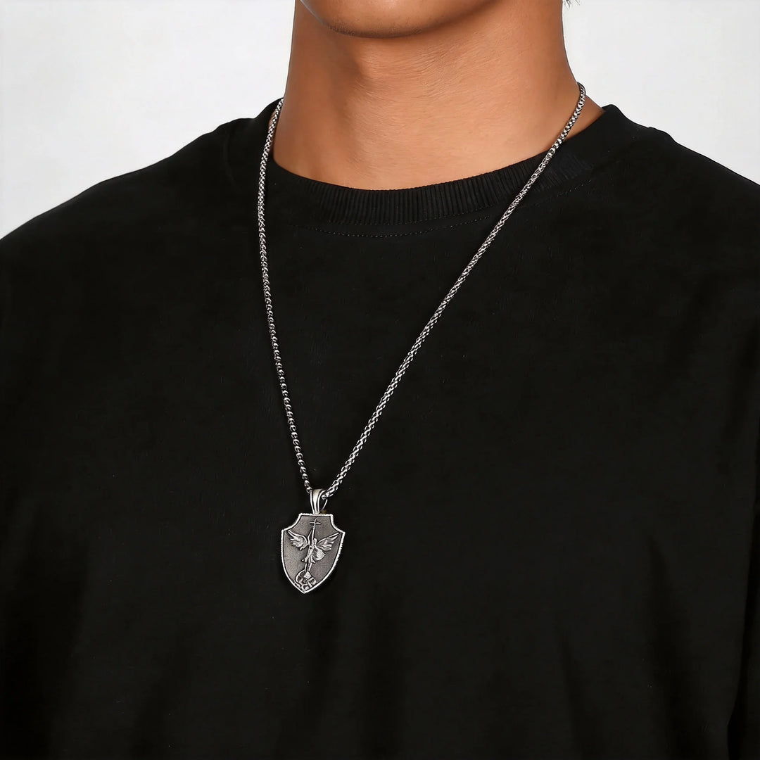 BlessingTree Archangel Shield Cross Pendant Necklace
