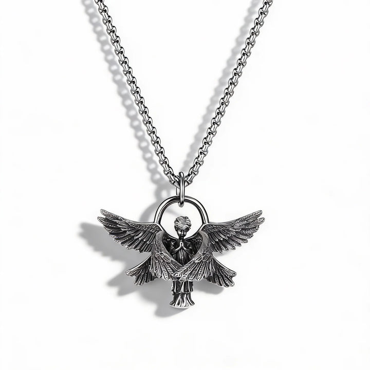 BlessingTree Guardian Angel Wing Pendant Necklace Religious Angel Necklace for Catholic & Christian Faith