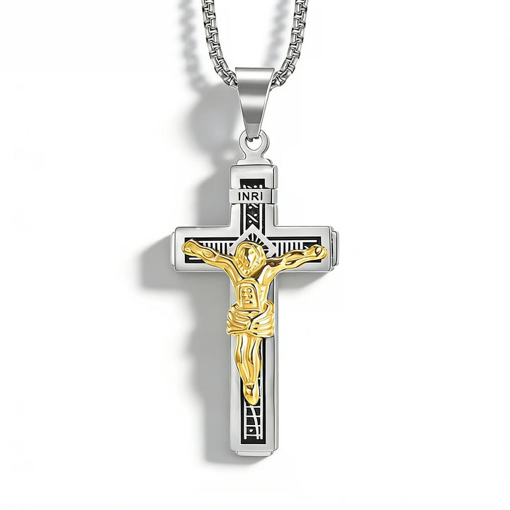BlessingTree Stainless Steel Crucifix Necklace INRI Jesus Cross Pendant