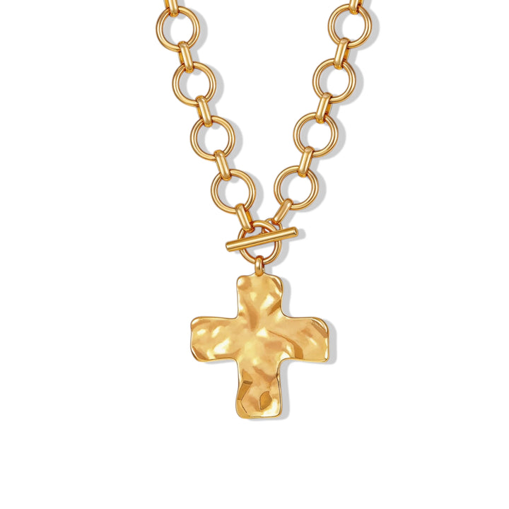 BlessingTree Cross Buckle Pendant Necklace Single/Double Layer Copper Chain Christian Jewelry