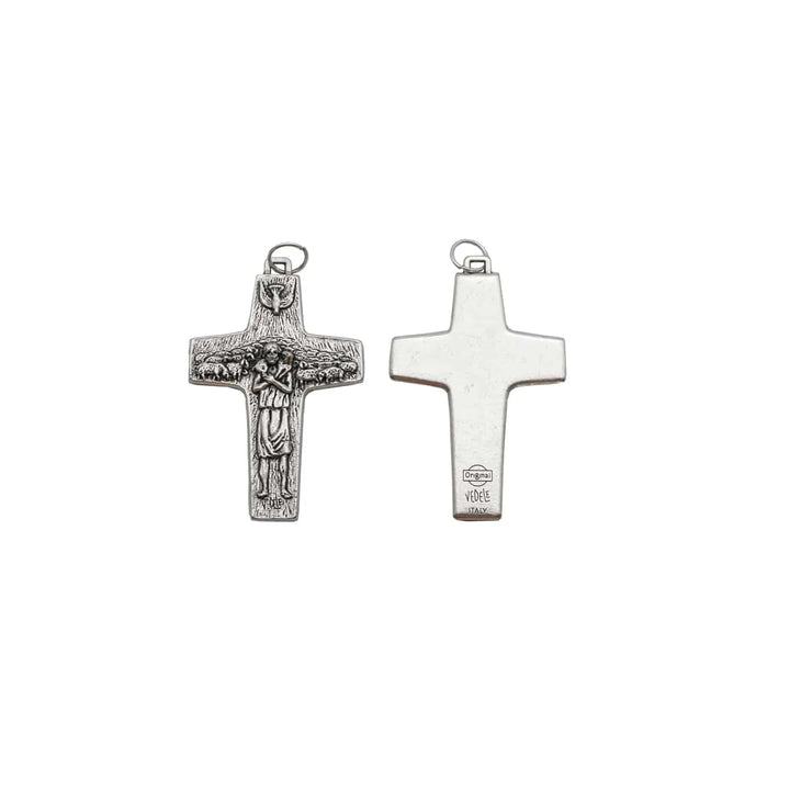 BlessingTree Good Shepherd Crucifix Necklace Pendant with Silver Tone Finish