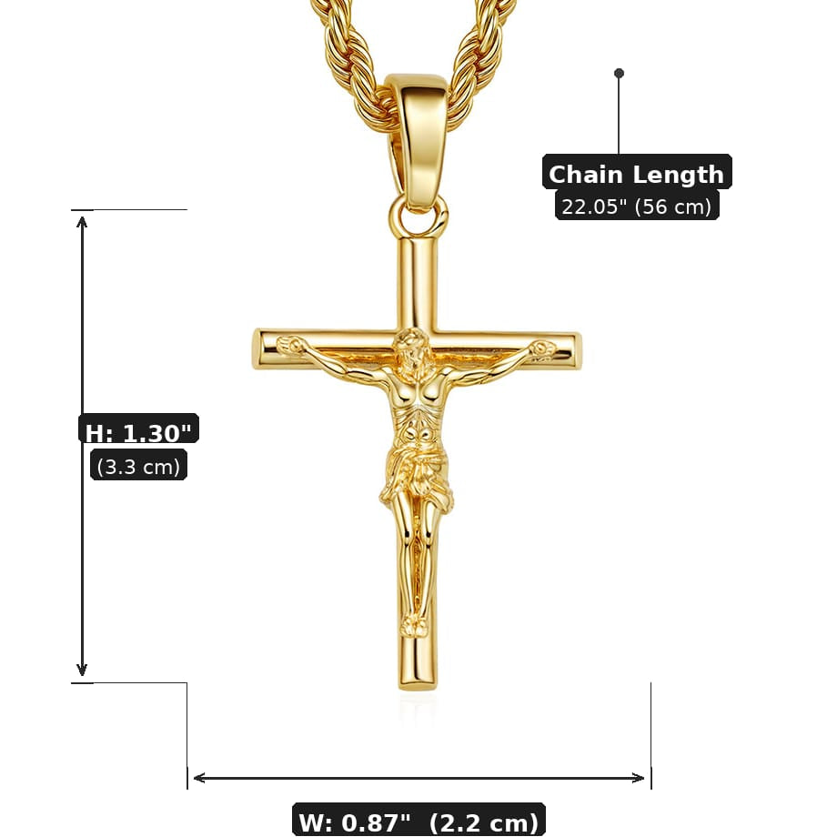 To My Wife Gift From Husband - BlessingTree Gold Plated Crucifix Cross Pendant Necklace Premium Gift Set