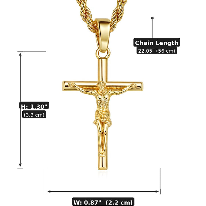 To My Wife Gift From Husband - BlessingTree Gold Plated Crucifix Cross Pendant Necklace Premium Gift Set