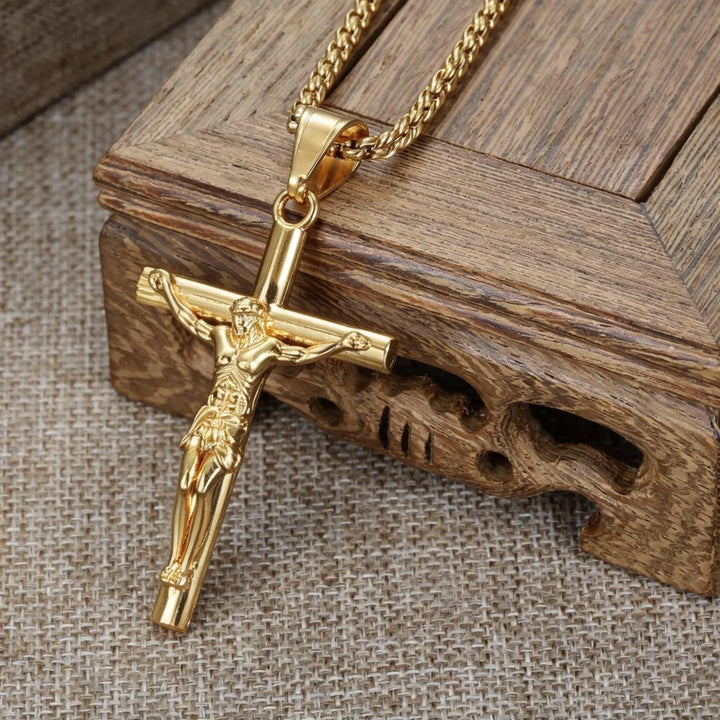 To My Wife Gift From Husband - BlessingTree Gold Plated Crucifix Cross Pendant Necklace Premium Gift Set