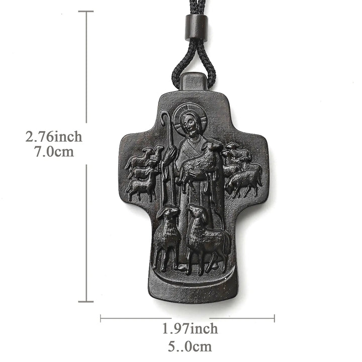 BlessingTree Good Shepherd Crucifix Necklace - Three Wood Variations Available