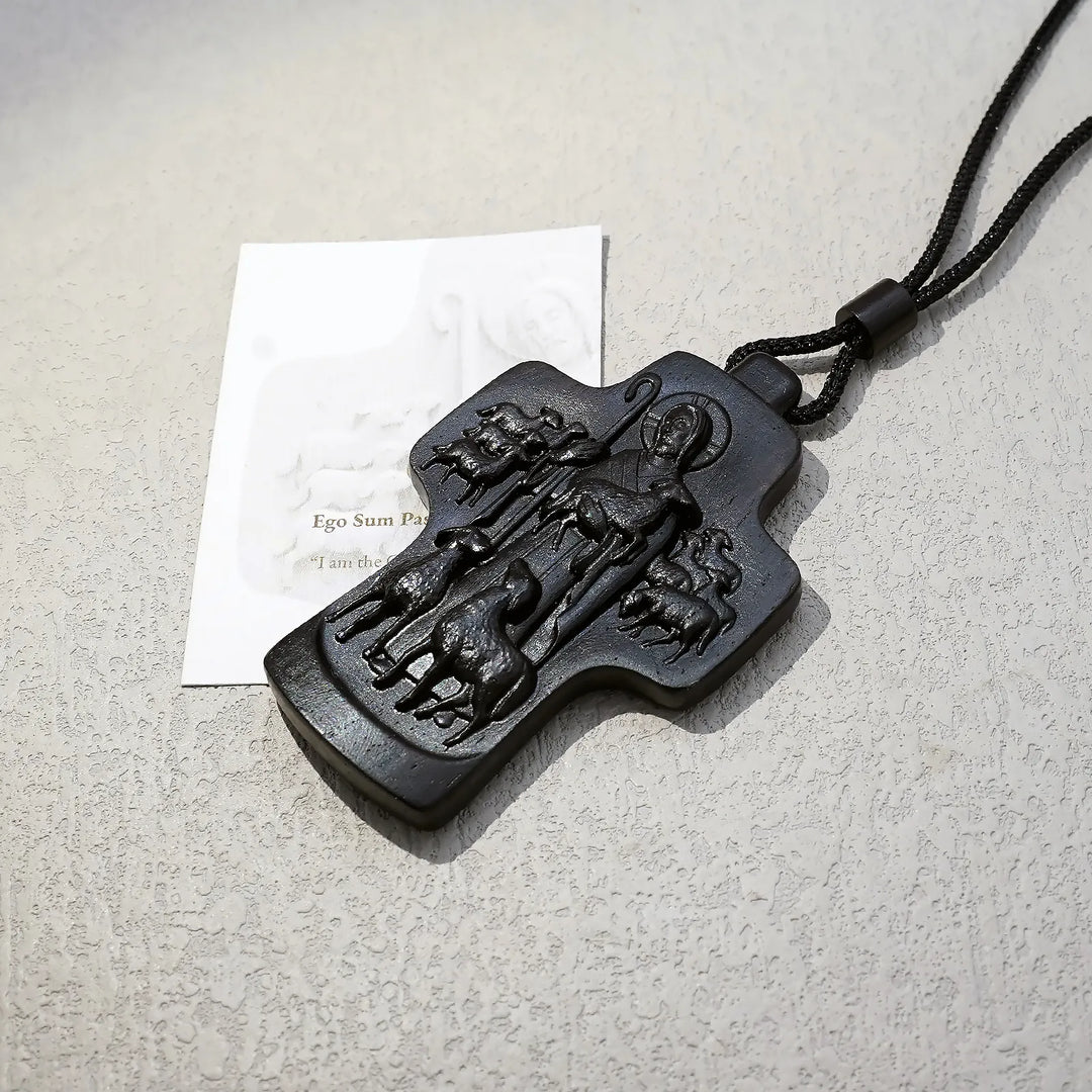 BlessingTree Good Shepherd Crucifix Necklace - Three Wood Variations Available