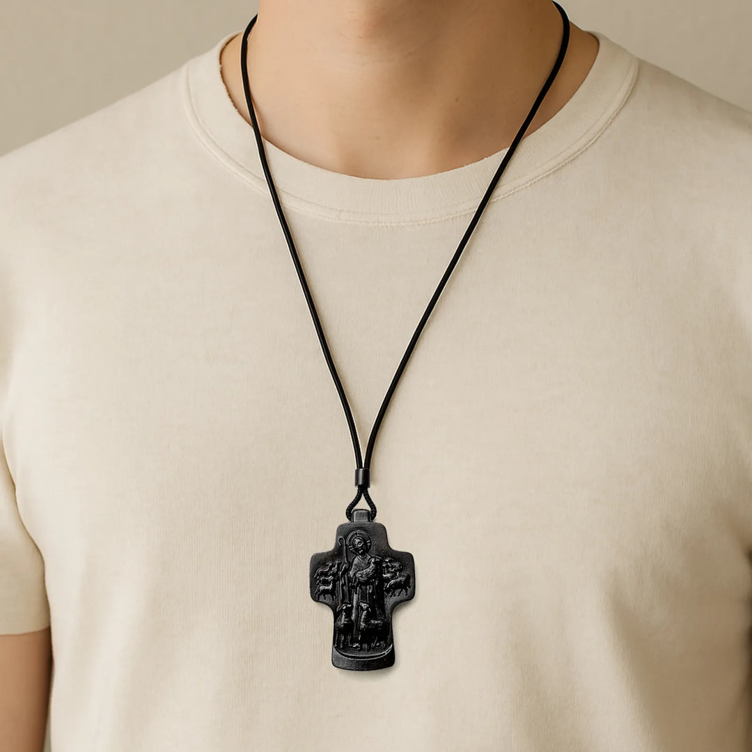 BlessingTree Good Shepherd Crucifix Necklace - Three Wood Variations Available