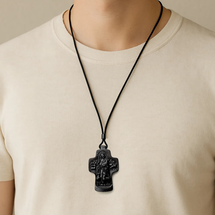 BlessingTree Good Shepherd Crucifix Necklace - Three Wood Variations Available