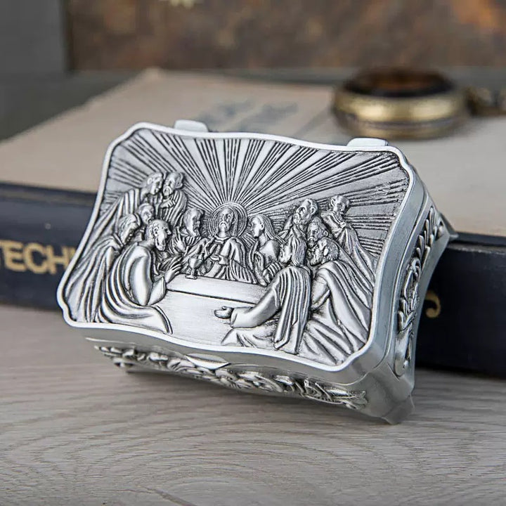 BlessingTree Vintage Zinc Alloy Jewelry &amp; Rosary Storage Box