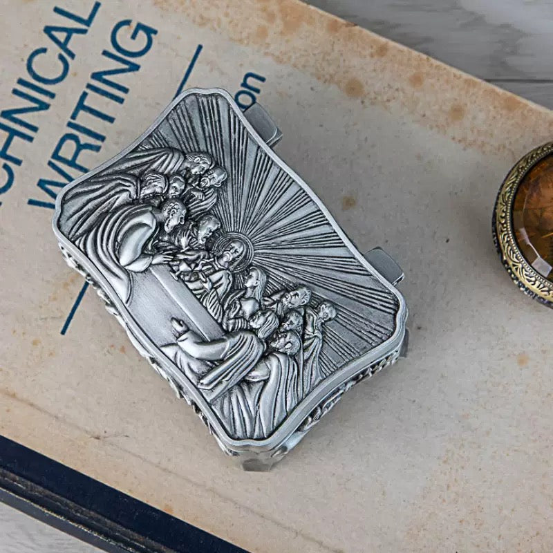 BlessingTree Vintage Zinc Alloy Jewelry &amp; Rosary Storage Box