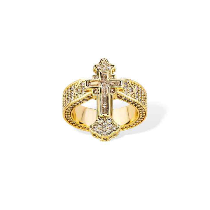 BlessingTree Cross Shaped Ring Zircon Stone Gold/Silver Plated Christian Jewelry