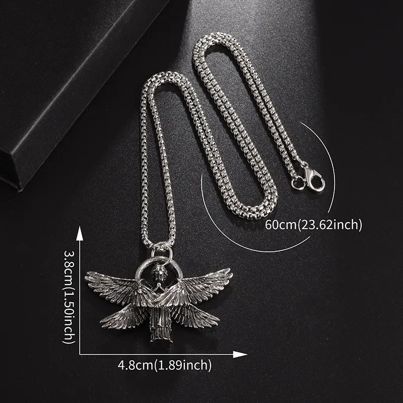 BlessingTree Guardian Angel Wing Pendant Necklace Religious Angel Necklace for Catholic & Christian Faith