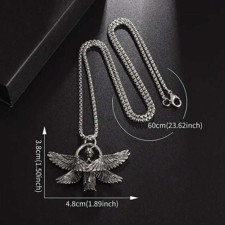 BlessingTree Guardian Angel Wing Pendant Necklace Religious Angel Necklace for Catholic & Christian Faith