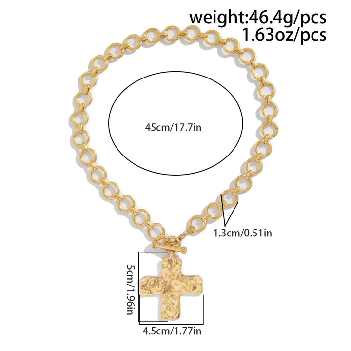 BlessingTree Cross Buckle Pendant Necklace Single/Double Layer Copper Chain Christian Jewelry