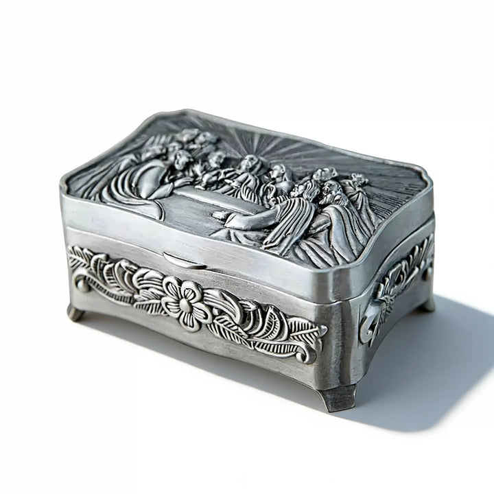 BlessingTree Vintage Zinc Alloy Jewelry &amp; Rosary Storage Box